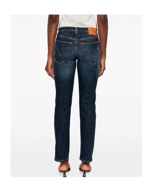 Dondup Blue Coco Faded Straight-Leg Jeans