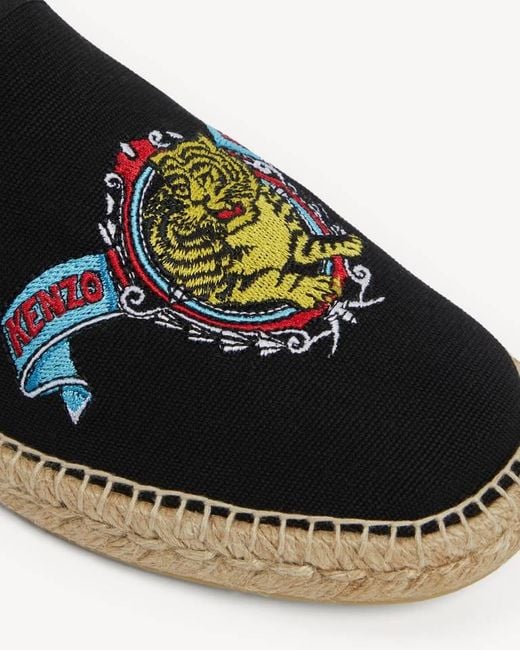 KENZO Black Jumping Tiger' Espadrilles for men