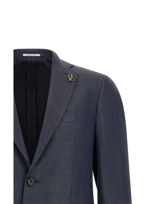 Pal Zileri Blue Single-Breasted Blazer for men