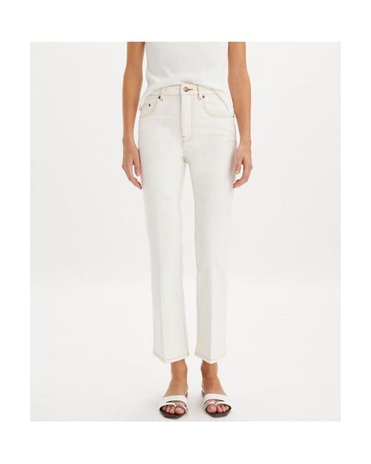 Tory Burch White Cropped Flared Jeans