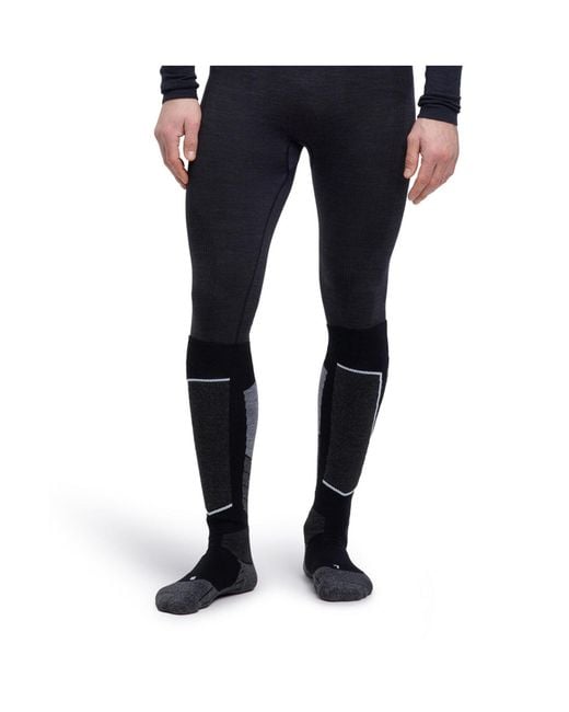 Falke Blue Seamless Wool-Blend Leggings for men