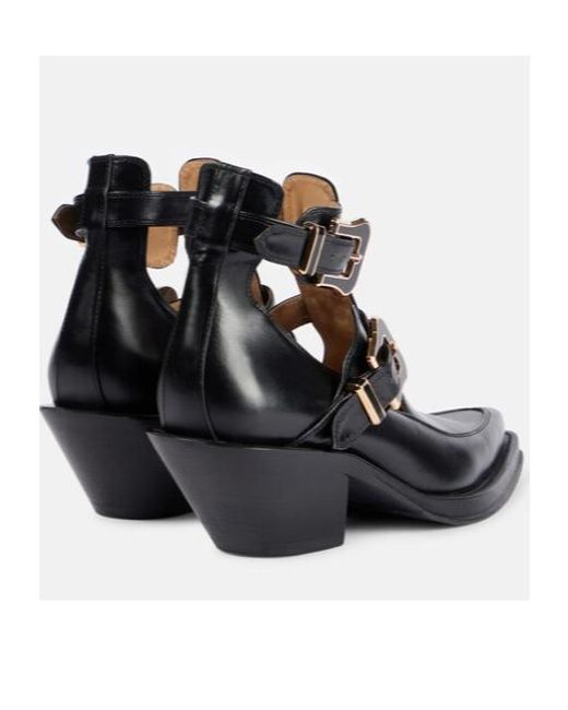 Gabriela Hearst Black Castro Leather Ankle Boots