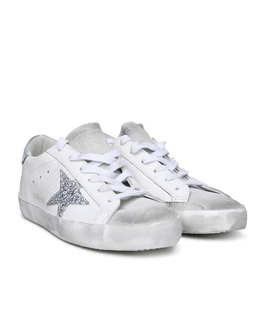 Golden Goose Deluxe Brand White Super Star Lace-Up Sneakers
