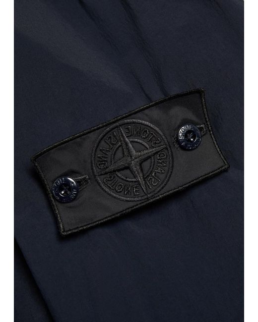 Stone Island Blue Ghost Hooded Nylon Parka Jacket for men