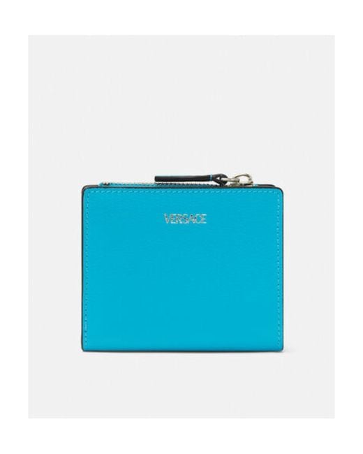 Versace Blue La Medusa Bi-Fold Wallet