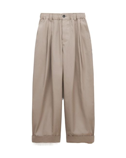 Marni Gray Canvas Trousers With Pleats
