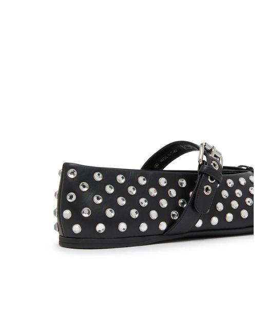 Miu Miu Black Round Head Ballet Flats