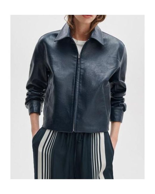 Rag & Bone Blue Krista Faux-Leather Jacket