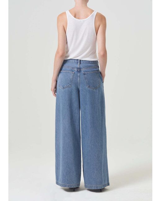 Agolde Blue Ellis Pleated Wide-Leg Jeans