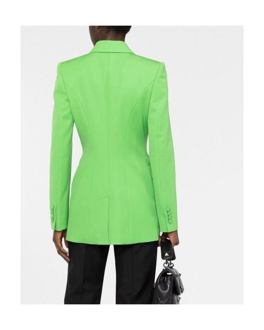 McQueen Green Peak-Lapel Double-Breasted Blazer