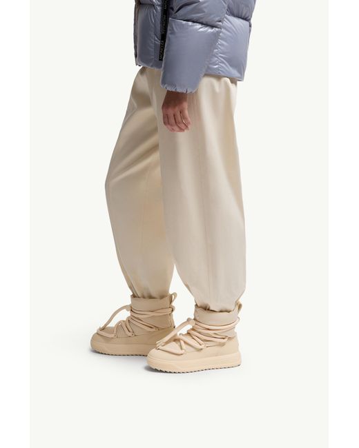 Moncler Natural Logo Patch Padded Lace-Up Boots