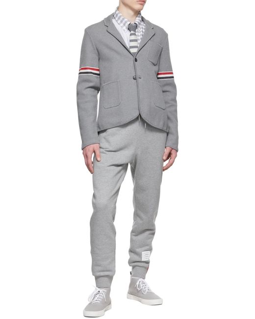 Thom Browne Gray Rwb Stripe Track Pants for men