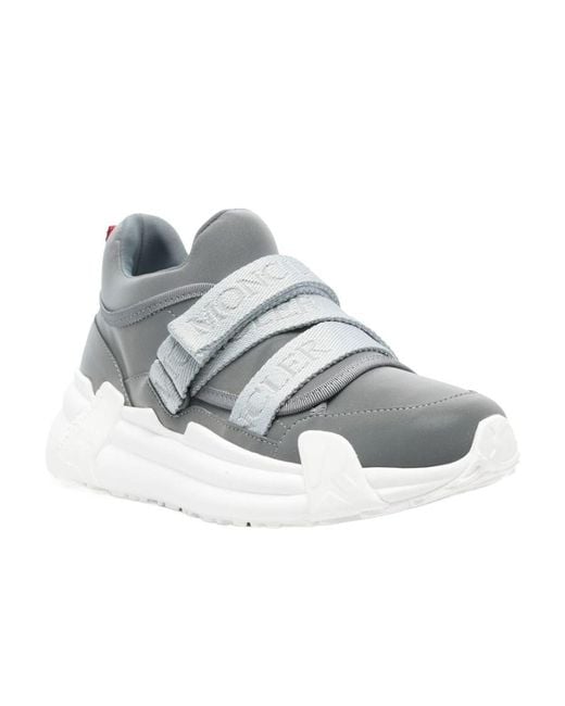 Moncler Gray Down Compassor Low-Top Sneakers