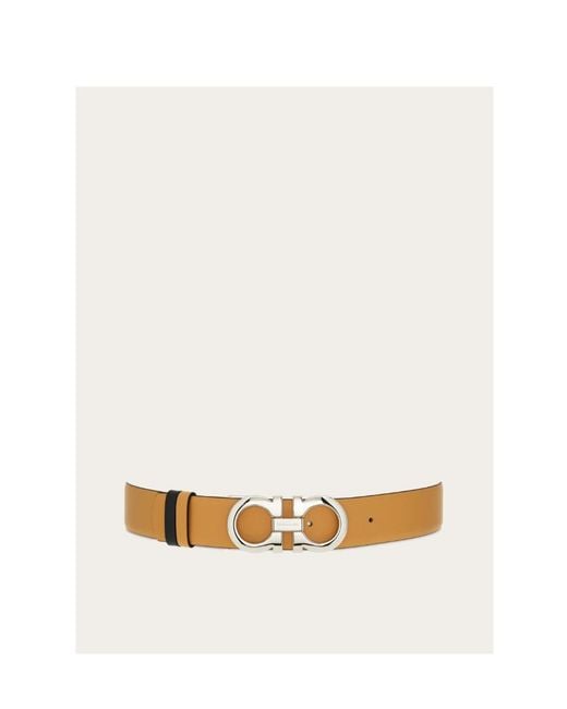 Ferragamo White Double-Sided Gancini Belt