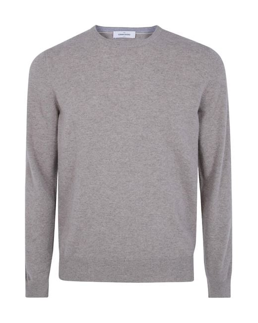 Gran Sasso Gray Crew Neck Sweater for men
