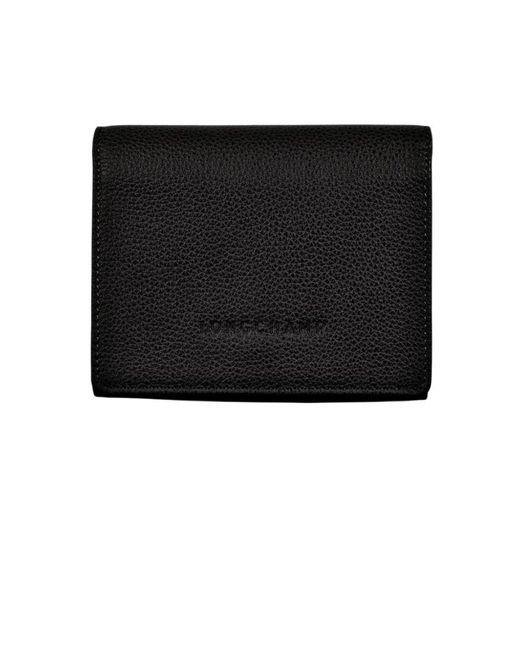 Longchamp Black Le Foulonné Compact Wallet