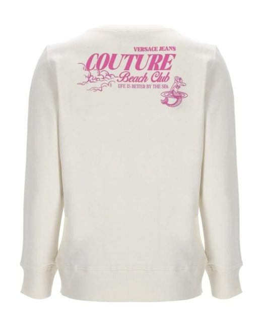Versace White Jeans Couture Beach Club Logo Sweatshirt
