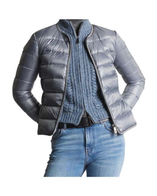 Fay Blue Zip-Up Quilted Jacket