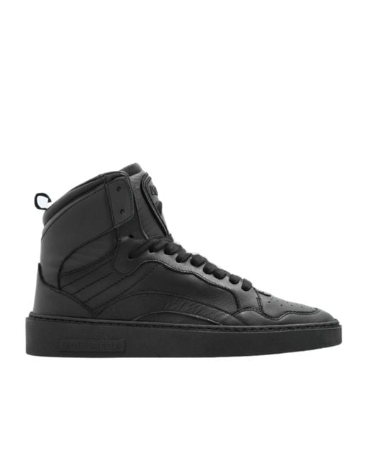 DSquared² Black X Ducati Lace-Up Mid-Top Sneakers for men