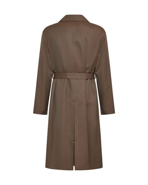 Lardini Brown Attitude Double-Breasted Trench Coat for men