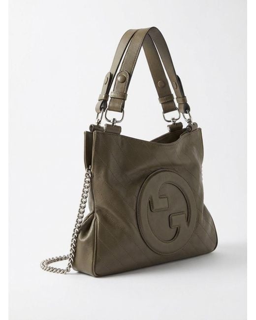 Gucci Brown Interlocking G Leather Tote Bag