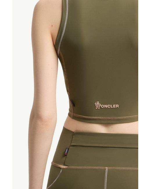 Moncler Green Grenoble Polartec Crop Performance Top