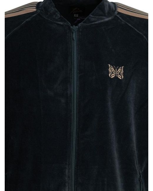 Needles Blue Track Zip-Up Sweatshirt for men