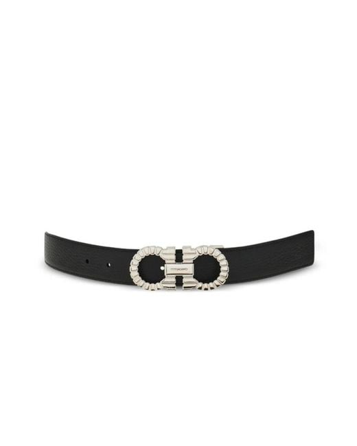 Ferragamo White Gancini Belt for men