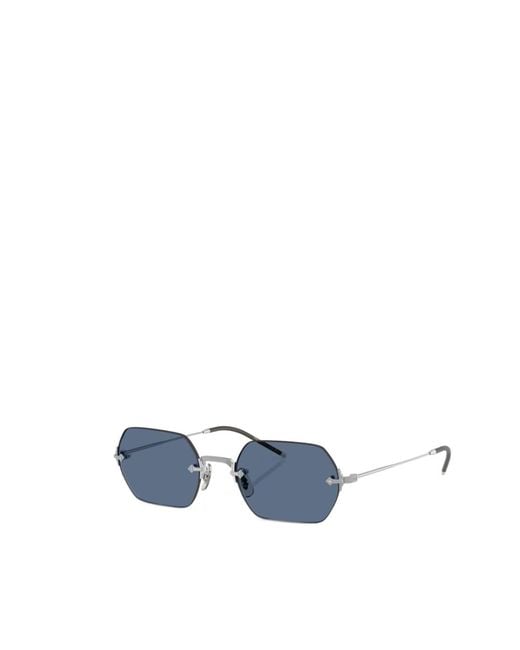Oliver Peoples Blue Geometric Frame Sunglasses