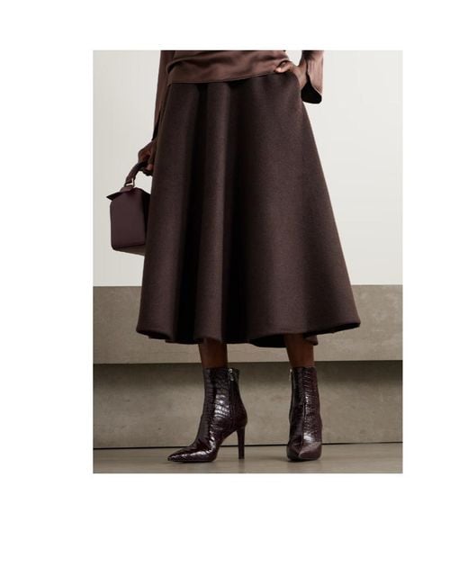 Jimmy Choo Brown Croc-Effect Leather Ankle Boots