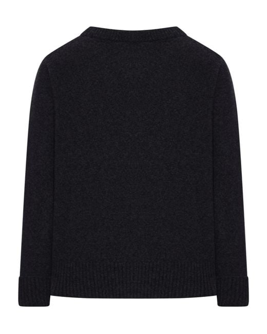 Roberto Collina Black Crew Neck Long-Sleeved Sweater