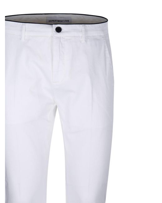 Department 5 White Slim Fit Pants for men
