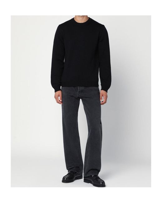 Roberto Collina Black Long-Sleeved Crewneck Jumper for men