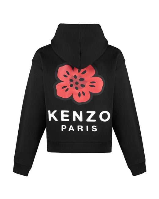 KENZO Black Boke Flower Drawstring Hoodie