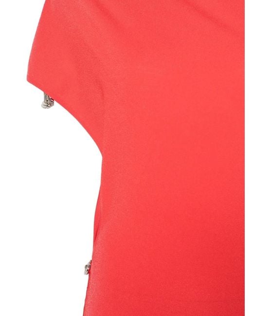 Coperni Red Adjustable-Length Knitted Dress
