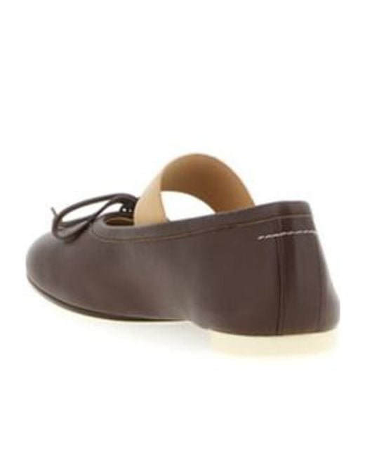 MM6 by Maison Margiela Brown Anatomic Numeric Ballerinas