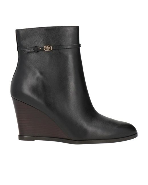Tory Burch Black Leather Ankle Boots