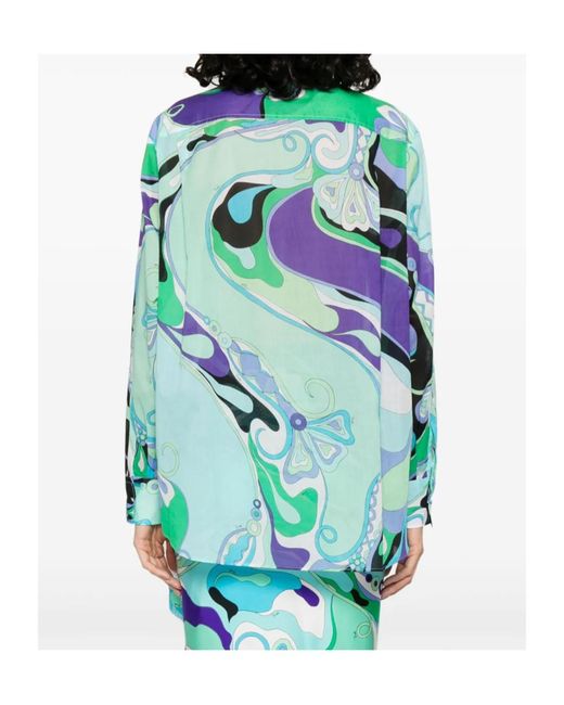 Emilio Pucci Blue Orchid Print Shirt