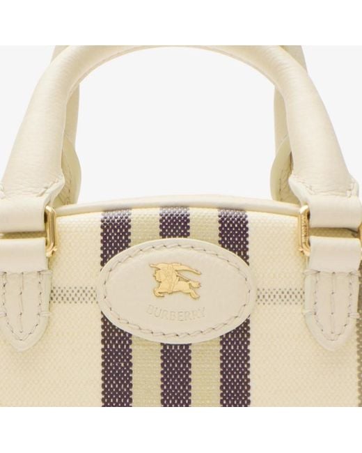 Burberry Metallic Mini Highlands Bowling Tote Bag