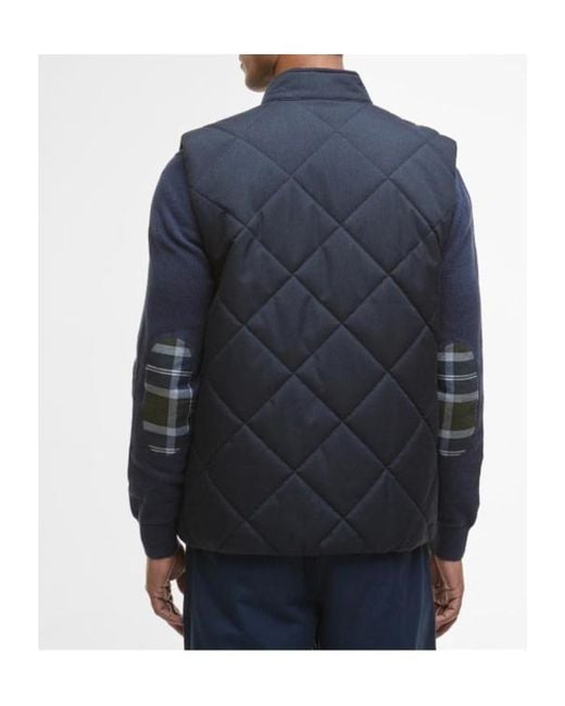 Barbour Blue Stand-Up Collar Zip-Up Vest for men