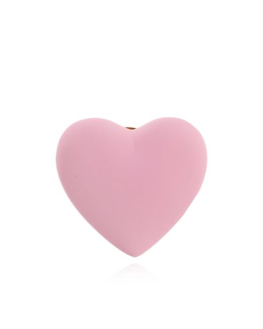 Moschino Pink Heart-Shaped Clip-On Earrings