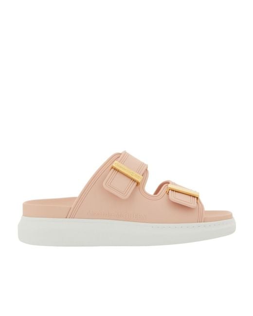 McQueen Multicolor Double Strap Slip-On Slides