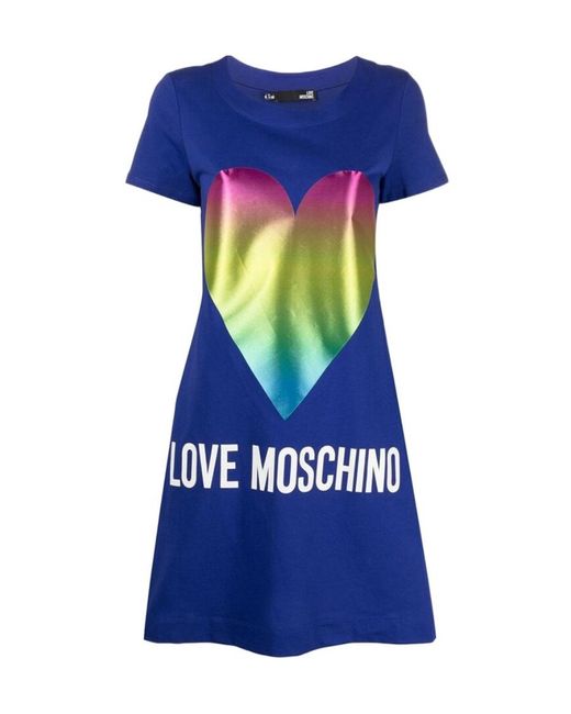 Moschino Blue Logo T-Shirt Dress