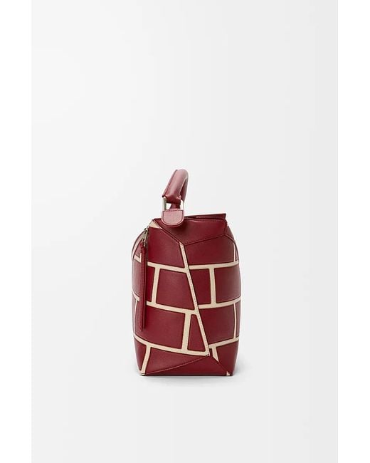 Loewe Red Puzzle Edge Large Brick Bag for men