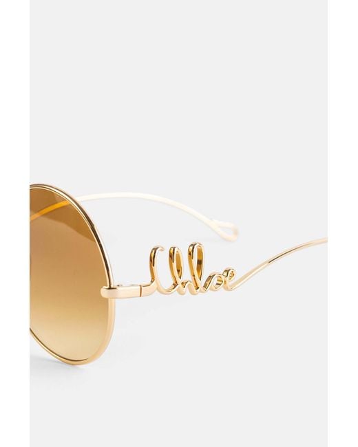 Chloé Metallic Chloé Eyewear Round Frame Sunglasses