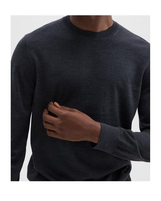 Theory Blue Crew-Neck Pullover Jumper for men