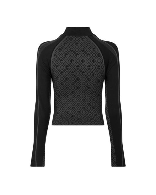 Casablanca Black Half-Zip Long-Sleeve T-Shirt