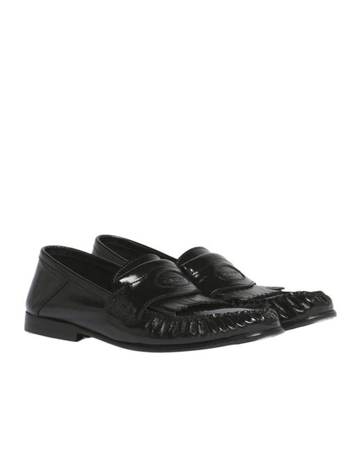 Marni Black Collapsible Heel Tassel Loafers