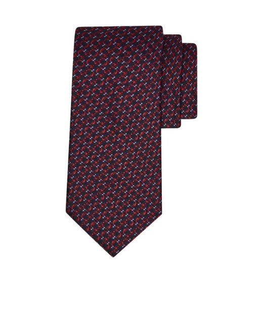 Ferragamo Purple Gancini Silk Jacquard Tie for men