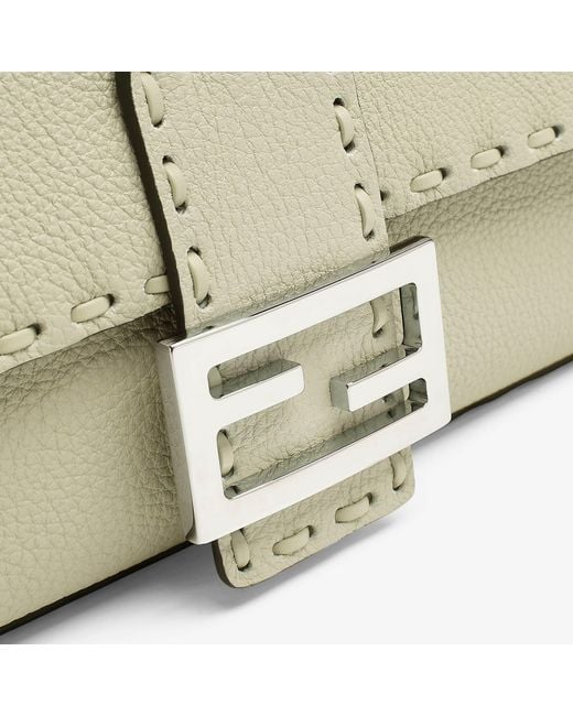 Fendi Metallic Sage Selleria Bag With 612 Hand-Sewn Topstitches